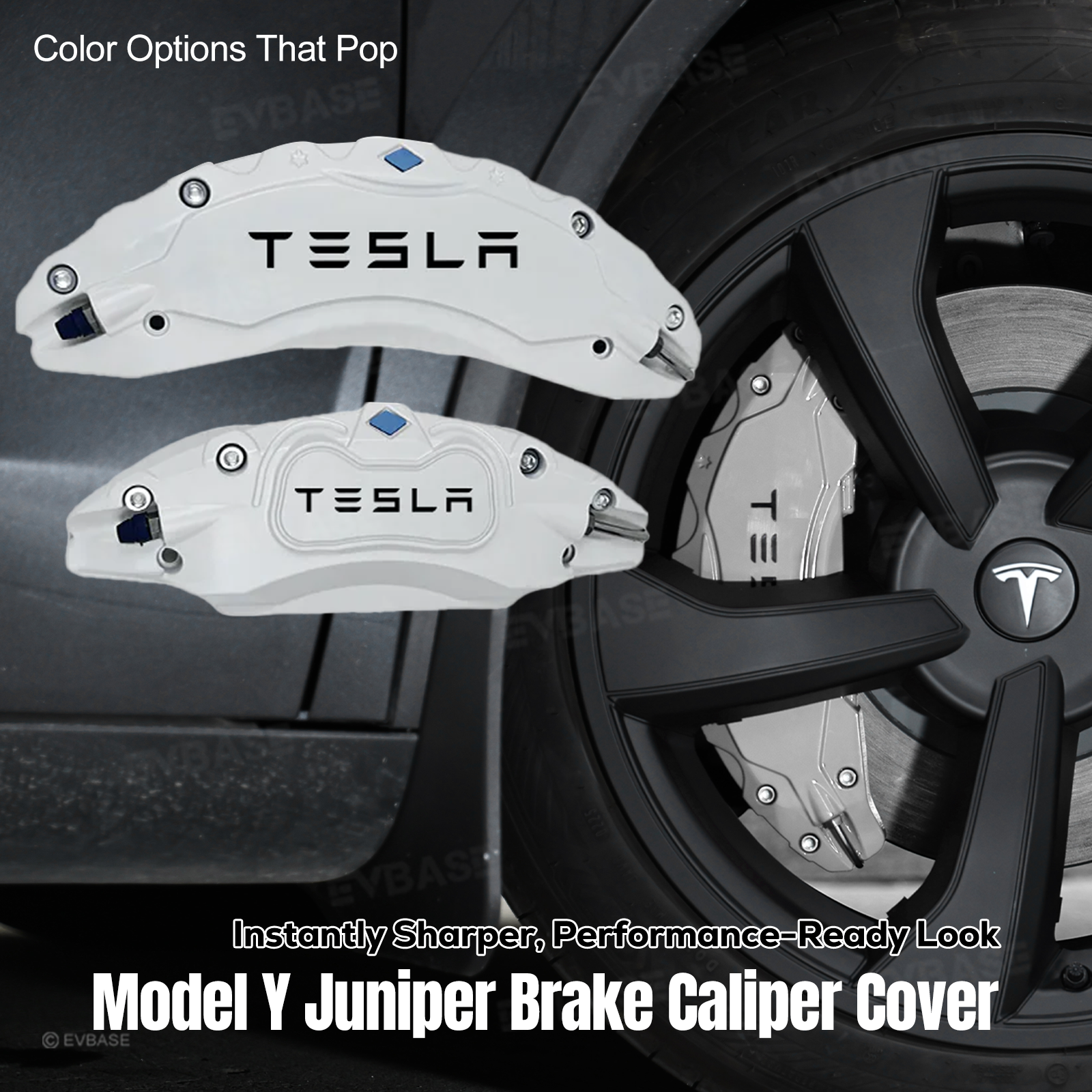 EVBASE Brake Caliper Cover Tesla Model 3 Y 18/19 inch 20 inch Caliper Protector
