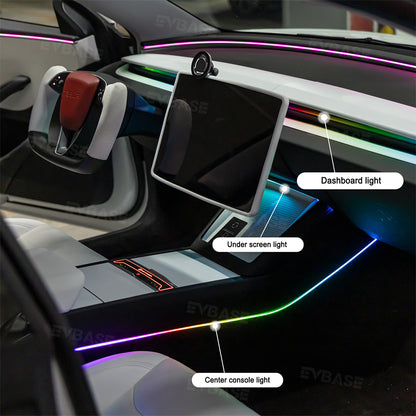 Model Y Juniper Ambient Lighting Kits Center Console Dashboard RGB LED Strip