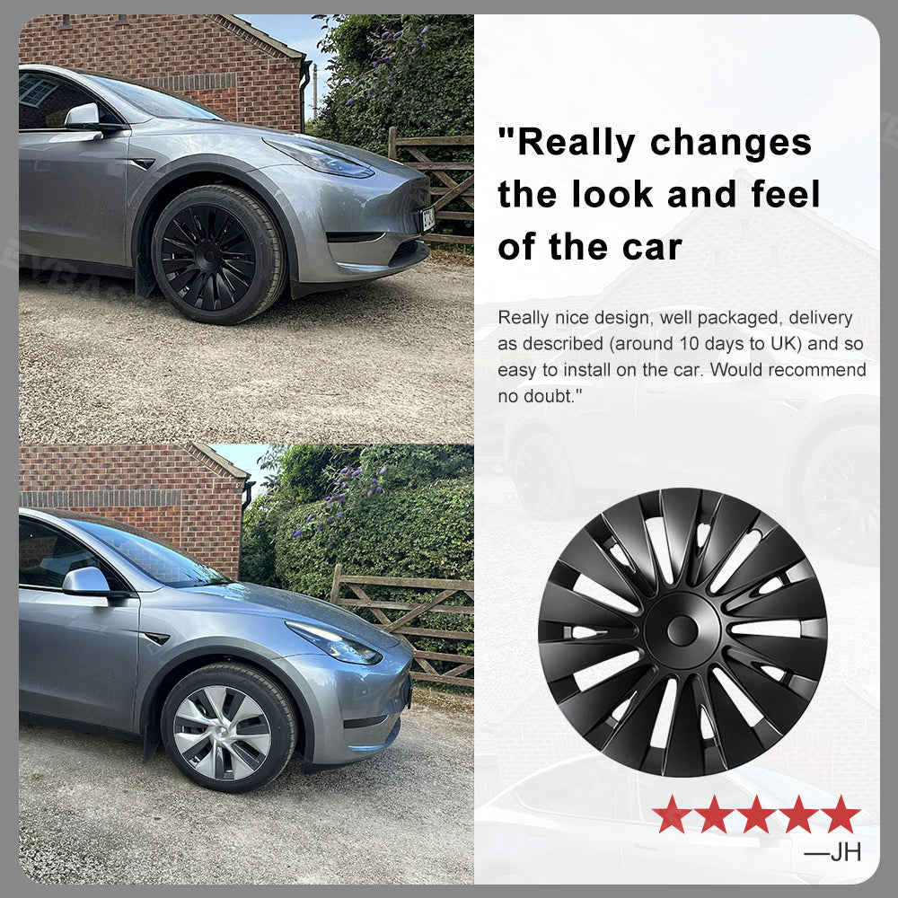 Model Y Gemini Wheels Caps 4PCS Sleek Matte 19-Inch Induction Wheel Covers for Tesla