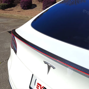 New Tesla Red Spoiler Carbon Fiber Model Y/3 Real Carbon Fiber Spoiler