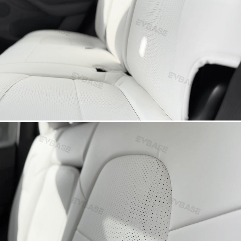 Model Y 3 Custom Seat Covers Cushion Breathable NAPPA Litchi Vegan Leather For Tesla