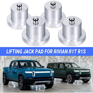Rivian R1T R1S Aluminio Jack Stand Pads Silver 4 Pack Rivian Accesorio Exterior