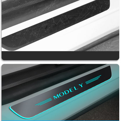 EVBASE Model Y Colorful Door Sill Protector Welcome Pedal Illuminated Door Sill For Tesla