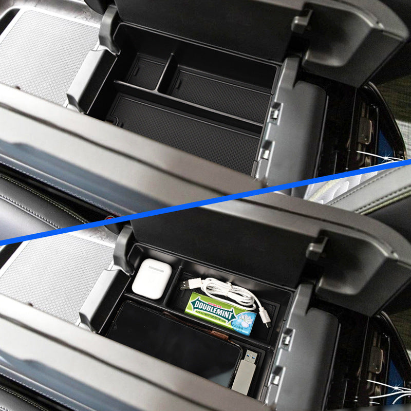 EVBASE-Premium EV&Tesla Accessories Center Console Organizer Tray Armrest Storage Box for Rivian R1T R1S Accessories