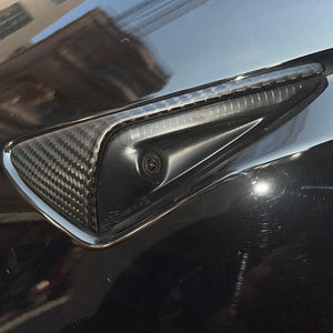 EVBASE 碳纖維特斯拉側攝像頭轉向信號蓋，適用於Model 3 Y x S