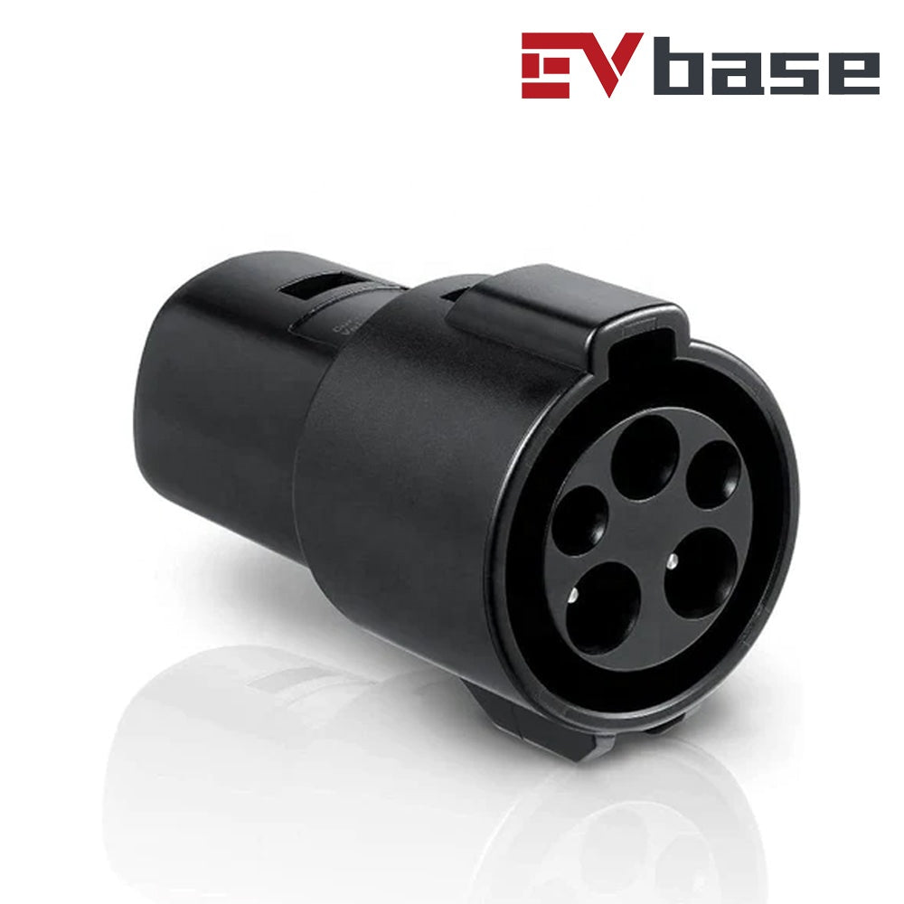 EVBASE J1772 to Tesla Charging Adapter 80A MAX/240VAC with Charger Lock Compatible with Tesla Model 3/Y/S/X