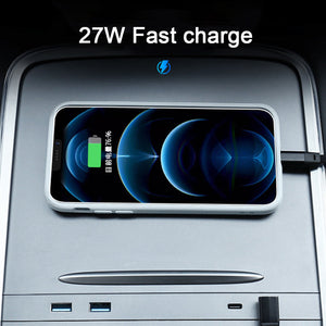 EVBASE 特斯拉中控台 USB C 多埠集線器適配器型號 3 Y