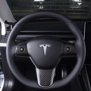 EVbase Karbonfaser-Tesla-Lenkrad-Mittelrahmenabdeckung für Modell 3 Y 
