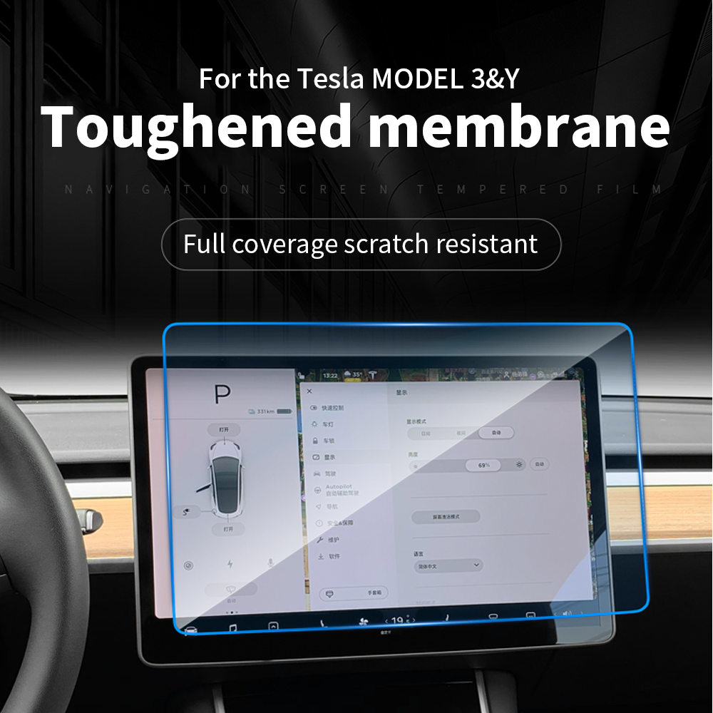 EVBASE Tesla Screen Protector For Model 3 Y Tempered Glass Tesla Screen  Protector