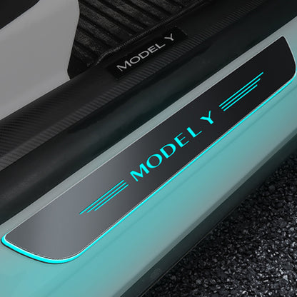 EVBASE Model Y Colorful Door Sill Protector Welcome Pedal Illuminated Door Sill For Tesla