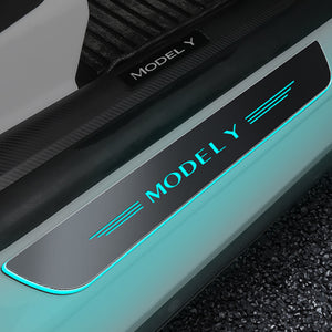EVBASE Tesla Model Y Colorful Door Sill Protector Welcome Pedal Illuminated Door Sill