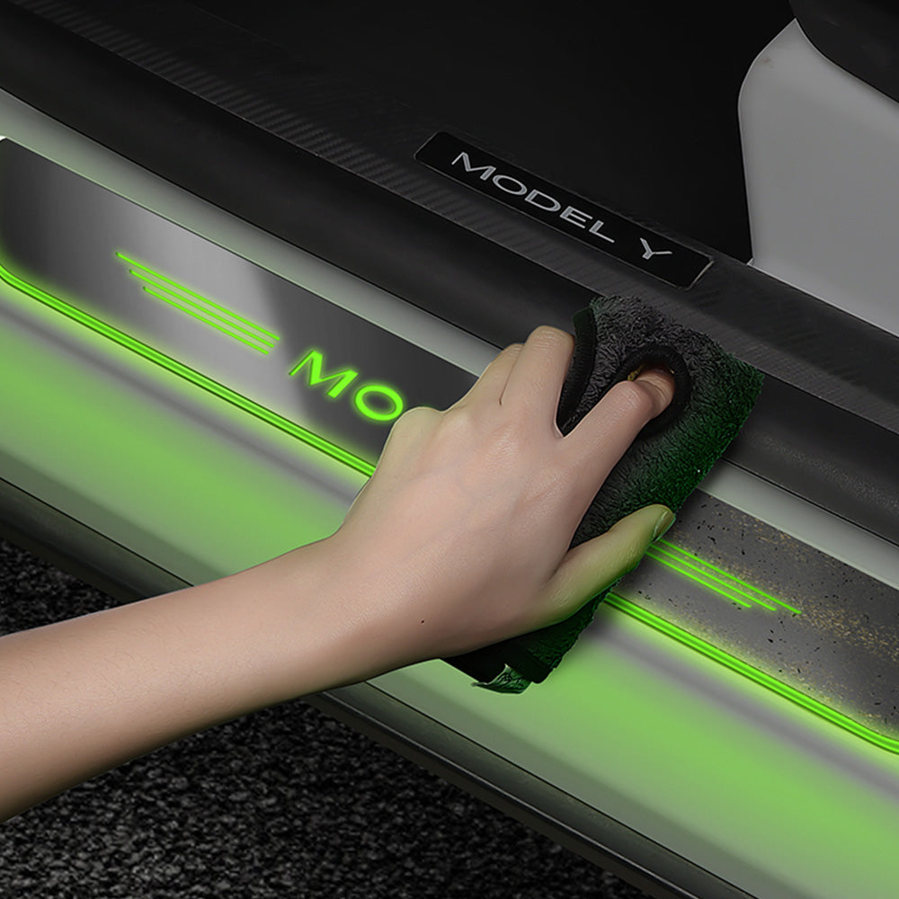 EVBASE Model Y Colorful Door Sill Protector Welcome Pedal Illuminated Door Sill For Tesla