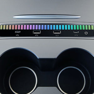 特斯拉 3 型 Y 型 USB 集線器適配器，帶環境光 4 合 1 多埠中控台適配器特斯拉配件