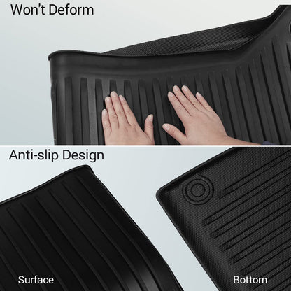 R1T Floor Mats TPE All Weather Protection for Rivian Accessories Black