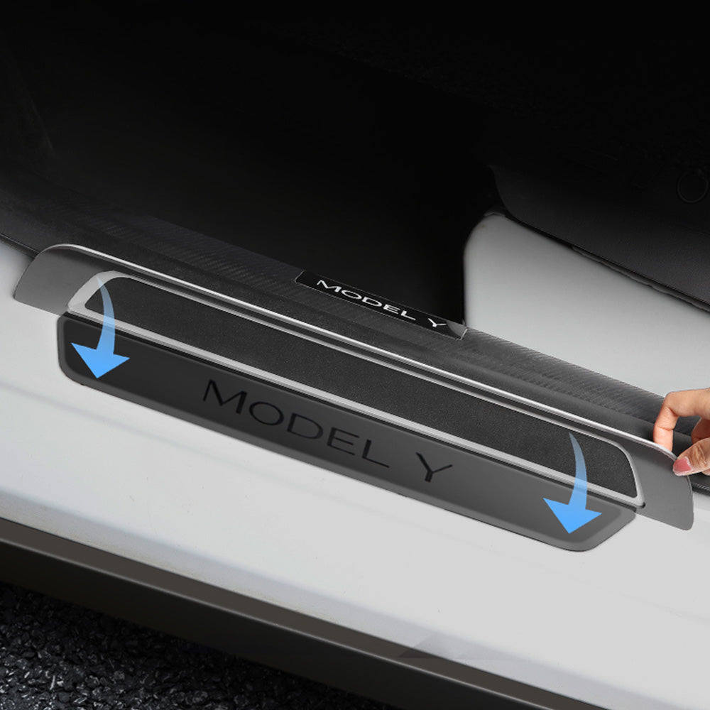 EVBASE Tesla Model Y Bunte Turschwellerschutz BegruBungspedal Beleucht EVBASE Premium EV Tesla Accessories