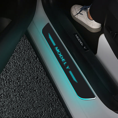 EVBASE Model Y Colorful Door Sill Protector Welcome Pedal Illuminated Door Sill For Tesla