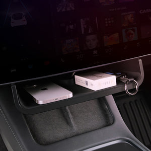 EVBASE Tesla Model 3 Y Mittelkonsole Organizer Tray Magnetische Aufbewahrungsbox unter dem Bildschirm