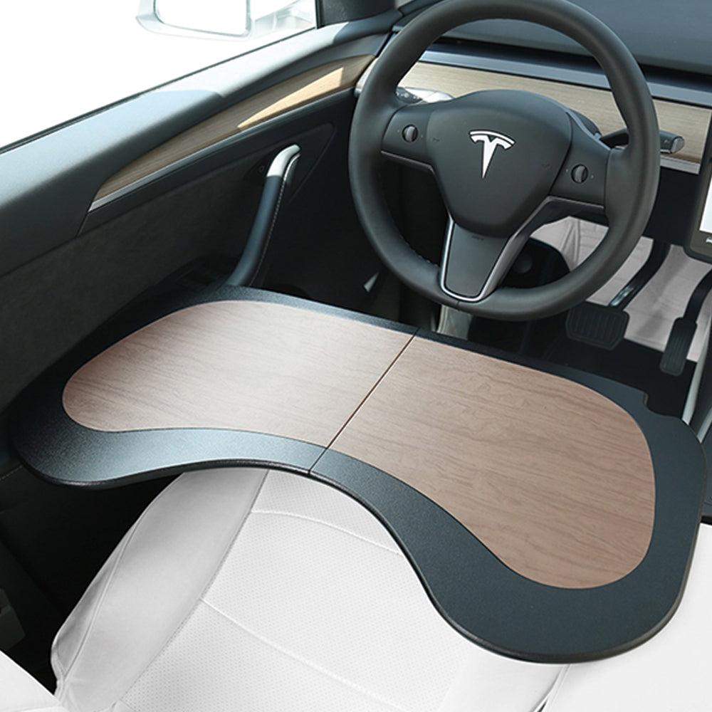 EVBASE Tesla Model 3 Model Y Folddable Table Tray Wood Grain Small Tab -  EVBASE-Premium EV&Tesla Accessories