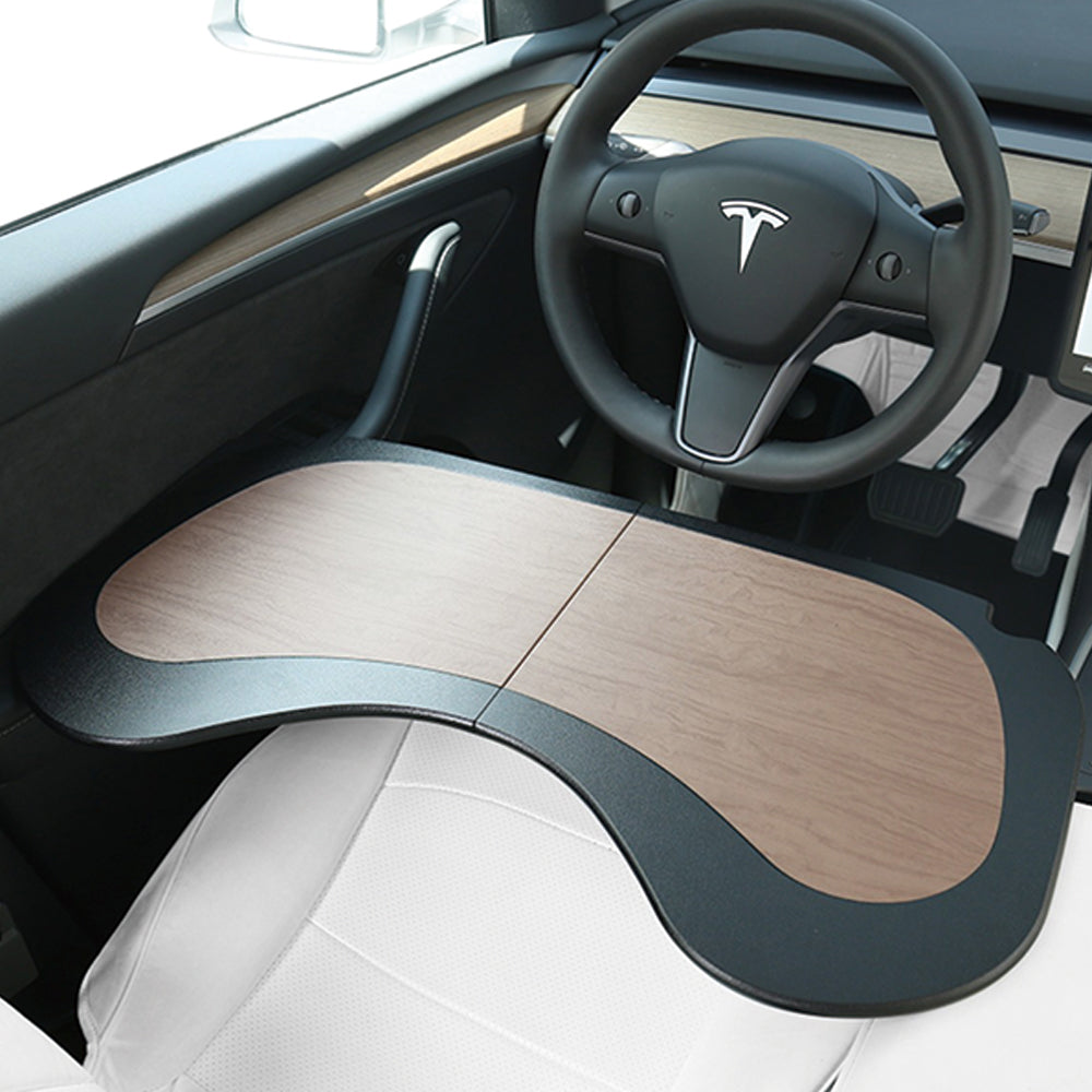 EVBASE Tesla Model 3 Model Y Folddable Table Tray Wood Grain Small