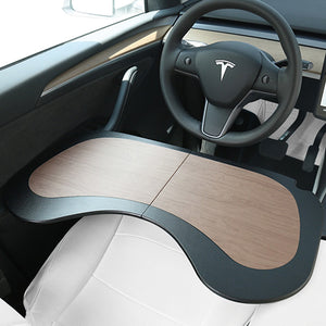 EVBASE Tesla Model 3 Model Y Klappbares Tischtablett Holzmaserung Kleiner Tisch