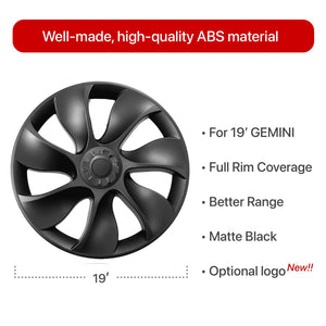 EVBASE Model Y Überturbine Wheel Cover 19 inch Turbine Wheel Cap Model Y Matte Black 4PCS