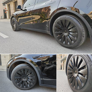 2023 Nuevas tapas de rueda Tesla Modelo Y Cubiertas de rueda de inducción 19 pulgadas mate 4PCS para ruedas Gemini