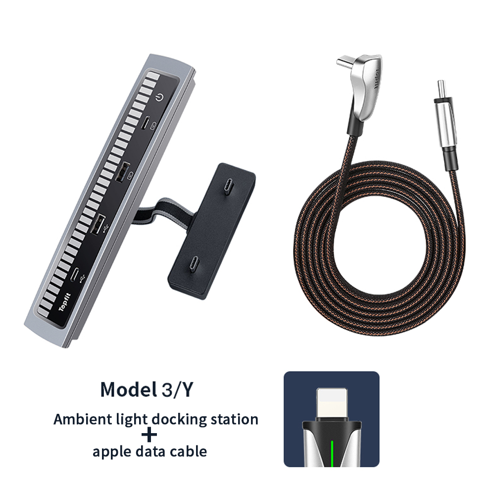 Tesla Model 3 Model Y USB Hub Adapter con luz ambiental 4 en 1 Multipo -  EVBASE-Premium EV&Tesla Accessories