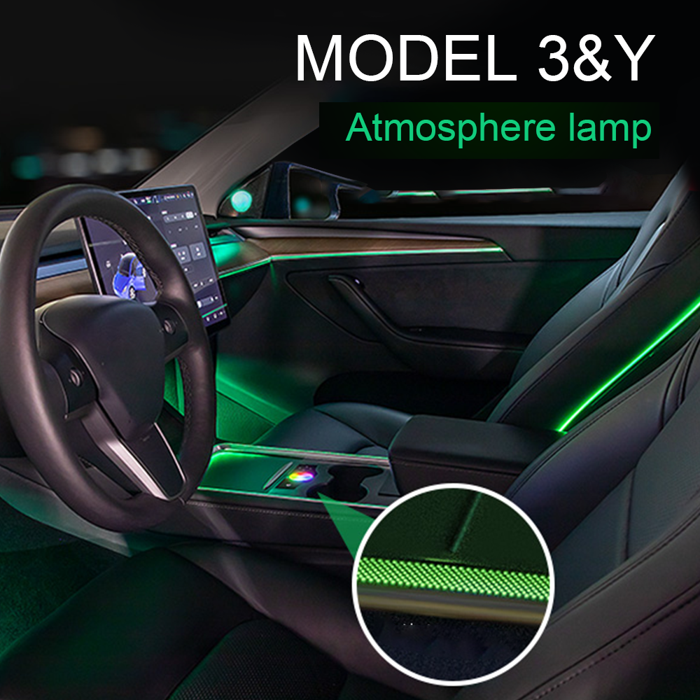 2021-2023 Tesla Model 3 & Y Ambient Lighting Kit (Center Console + Das –  The EV Shop