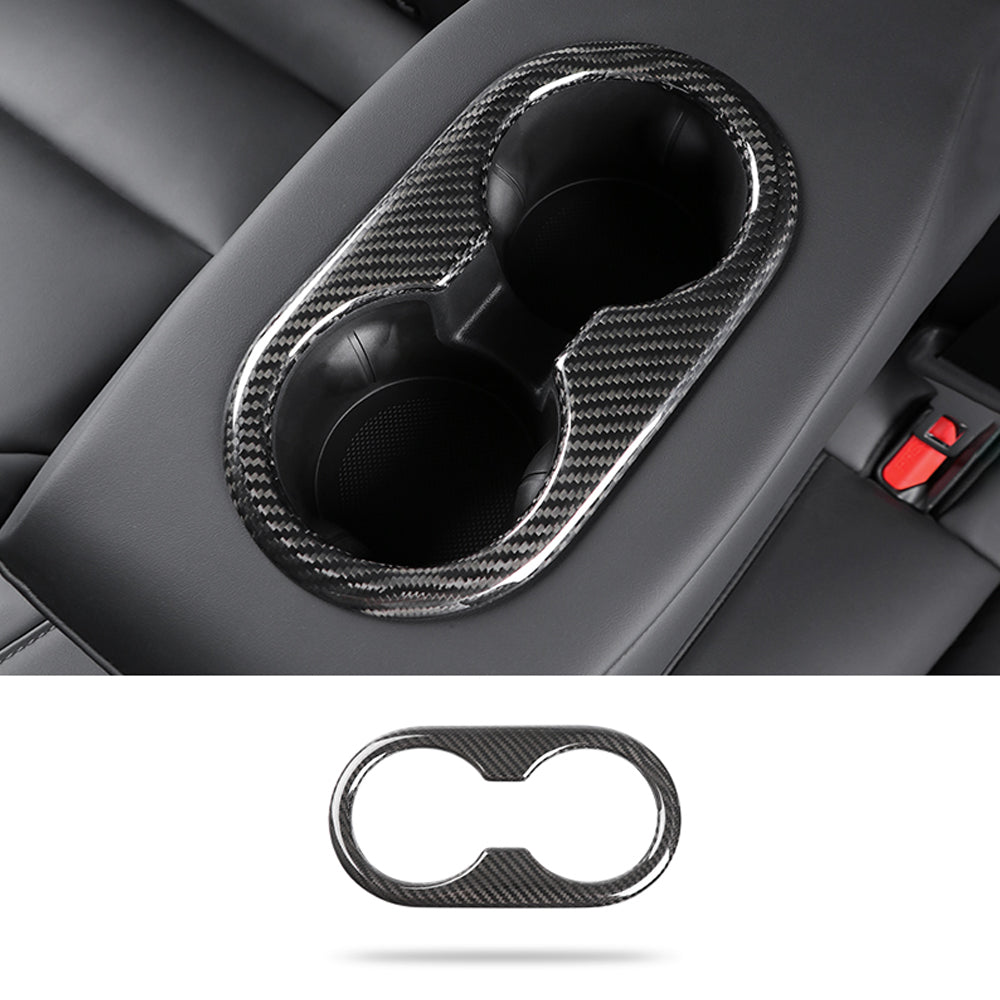 Model 3 Y Real Carbon Fiber Center Console Cup Holder Cover for Tesla