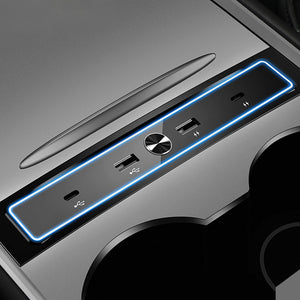 特斯拉 Model 3 Y 中控台 USB HUB 適配器 4 合 1 USB 中控台智慧感測器特斯拉