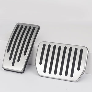 EVBASE Tesla Model 3 Y Non-Slip Foot Pedals Pads Silver Brake Pedal Covers Tesla Accessories