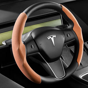 EVBASE Tesla Coprivolante Pelle scamosciata Alcantara Materiale personalizzato per modello 3 Y