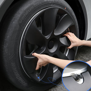 EVBASE Tesla Model Y Hubcap 19-inch Induction Wheel Covers Matte 4PCS for Tesla Model Y Accessories 2020-2024 Year
