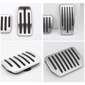 EVBASE Tesla Model 3 Y Non-Slip Foot Pedals Pads Silver Brake Pedal Covers Tesla Accessories