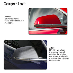 EVBASE Real Carbon Fiber Tesla Rearview Mirror Cover For Model 3 Y