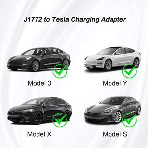 EVBASE J1772 to Tesla Charging Adapter 80A MAX/240VAC with Charger Lock Compatible with Tesla Model 3/Y/S/X
