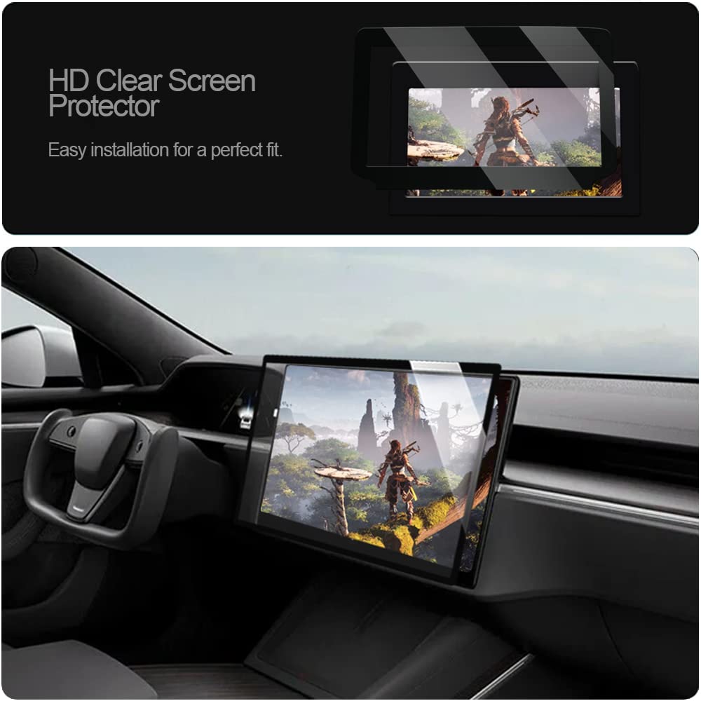 EVBASE Model X S Screen protector Tempered Glass Screen Protector For 2021-2023 Tesla Model S X