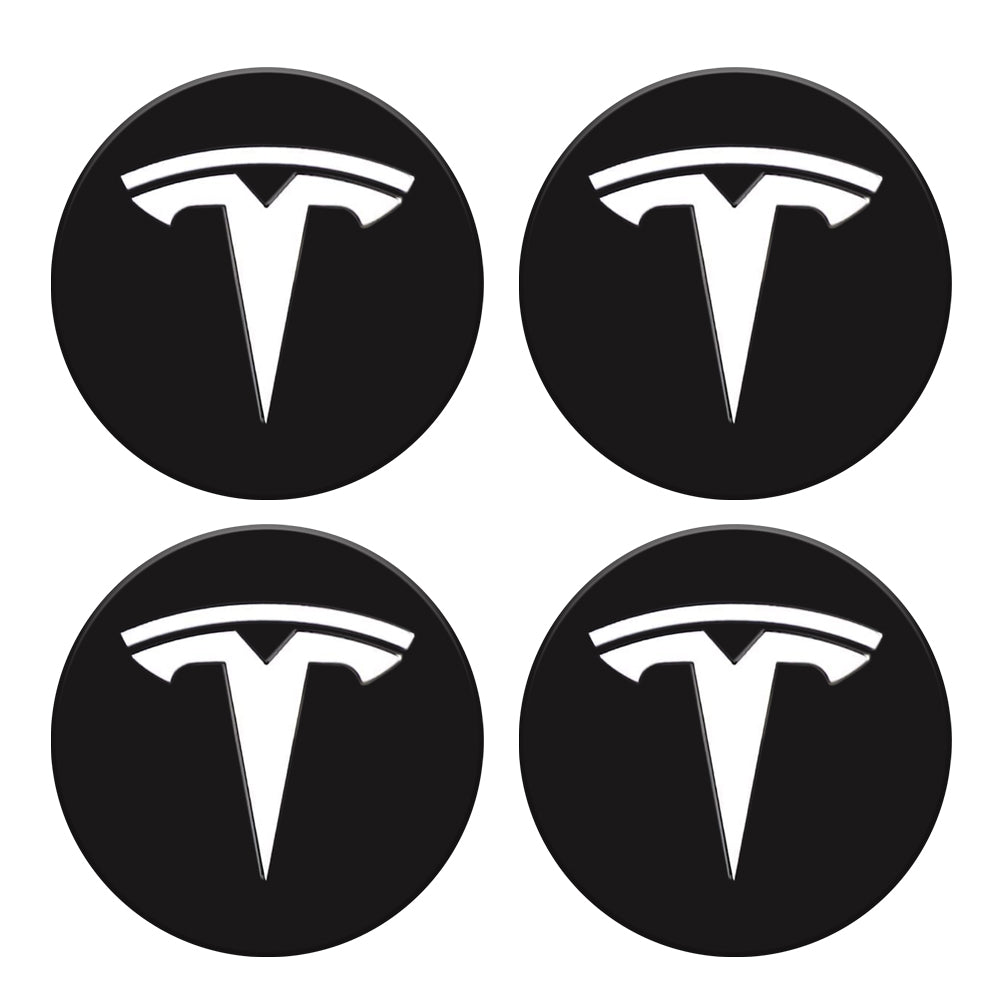 Tesla Logo Model 3 Y Wheel Hub Caps Center Cover Logo 4PCS EVBASE