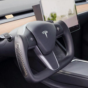 EVBASE Tesla Model 3 Model Y Yoke steering wheel Nappa black