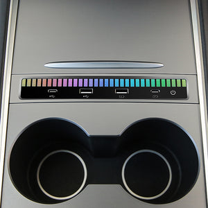 特斯拉 3 型 Y 型 USB 集線器適配器，帶環境光 4 合 1 多埠中控台適配器特斯拉配件