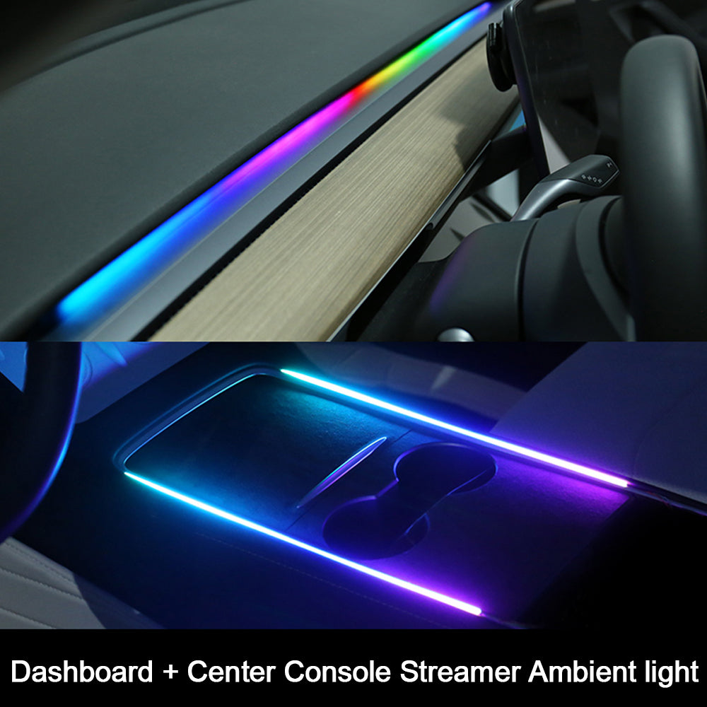 EVbase Dashboard Ambient Light Strip For Tesla Cybertruck (2024+) - Music Sync, App Control, RGB LED