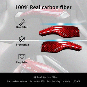 EVbase modello Y copri cambio a colonna in fibra di carbonio 3 copri leva sterzo Tesla in fibra di carbonio reale
