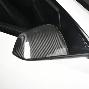 EVBASE Real Carbon Fiber Tesla Rearview Mirror Cover For Model 3 Y - EVBASE-Premium  EV&Tesla Accessories