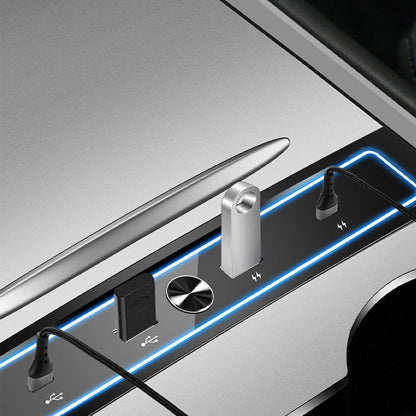 Model 3 Model Y USB Hub Adapter 4 in 1 Multiport Center Console Adapter for Tesla Accessories