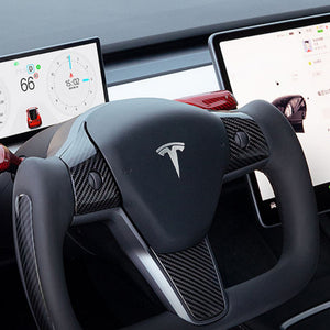 EVBASE Tesla Model 3 Model Y Yoke Lenkrad Nappa schwarz