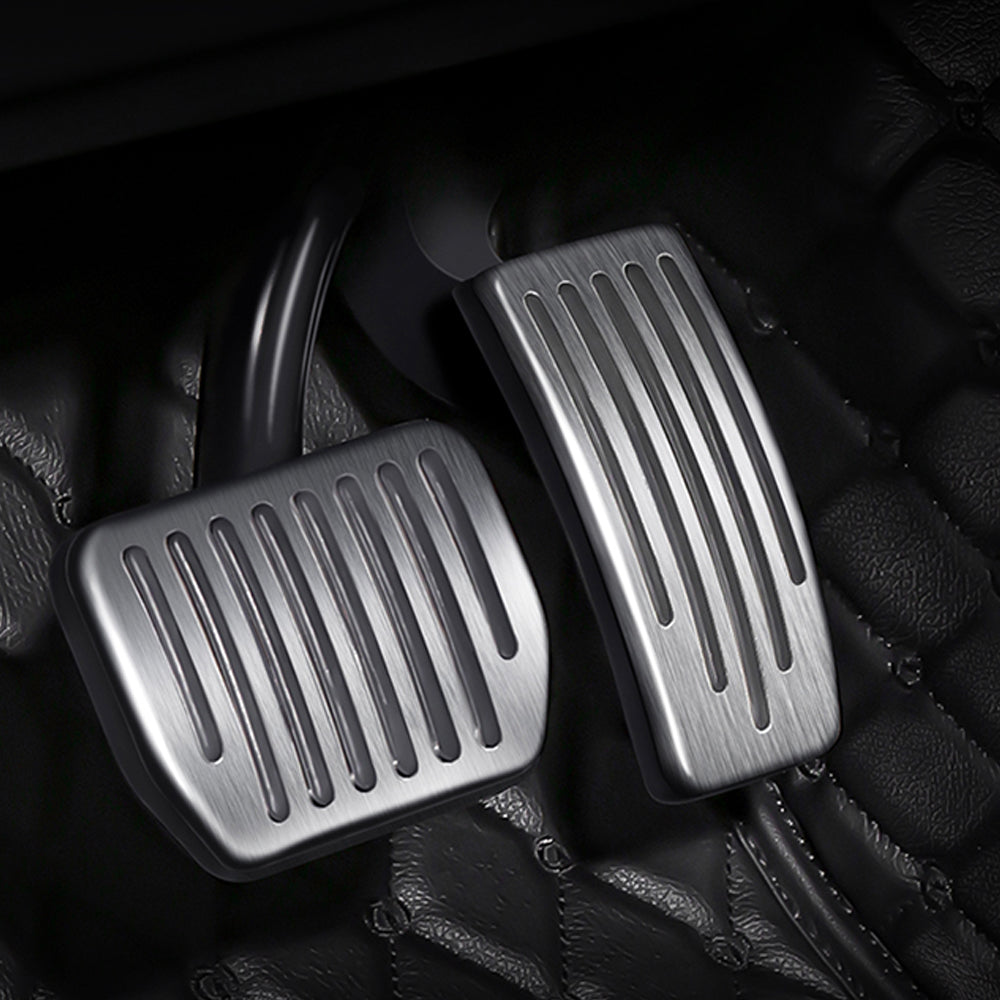 EVBASE Tesla Model 3 Y Pedales antideslizantes Pastillas Silver Brake Pedal Covers Tesla Accesorios