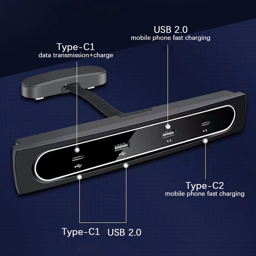 Model 3 Model Y USB Hub Adapter 4 in 1 Multiport Center Console Adapter for Tesla Accessories