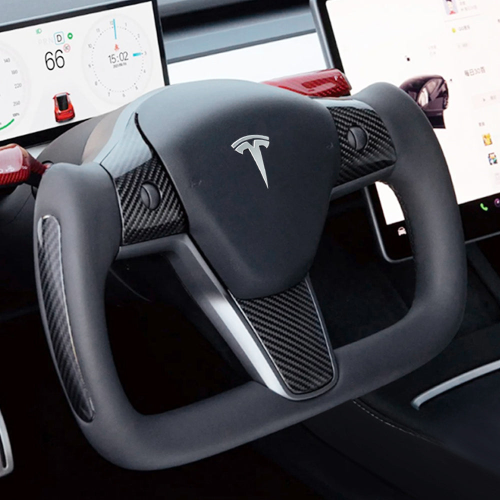 Kohlefaser-Yoke-Lenkrad geeignet für Tesla Model 3 & Model Y