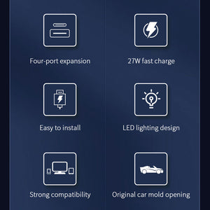 Tesla Model 3 Y Center Console USB HUB Adattatore 4 in 1 USB Center Console Smart Sensor per Tesla