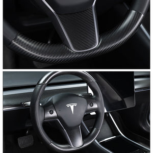 EVBASE Tesla Model 3 Y Real Carbon Fiber Steering Cap 2pcs